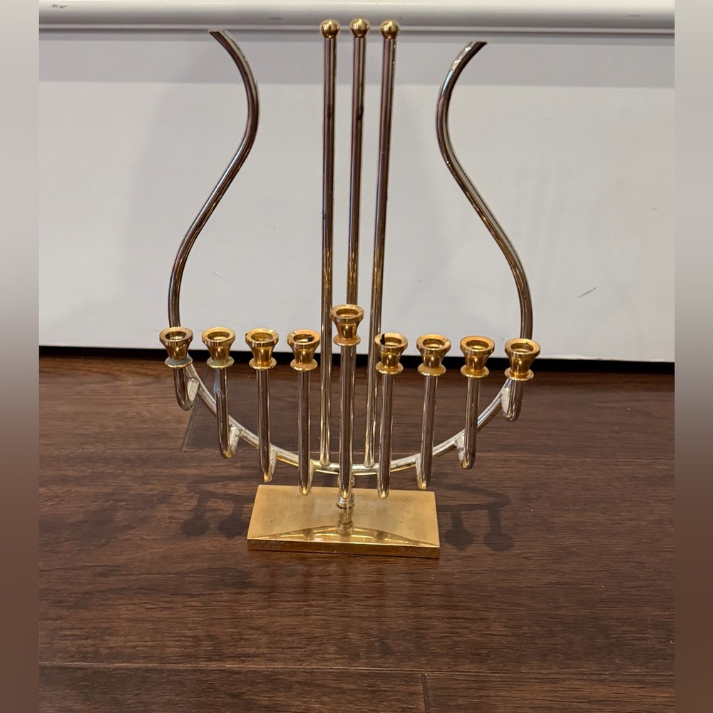 Artistic Silver and Gold Menorah